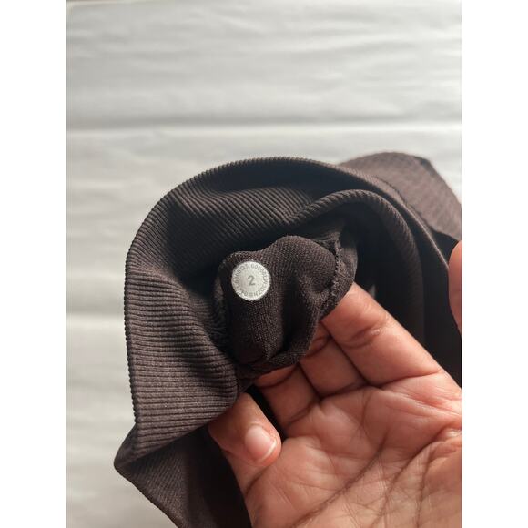 Lululemon Ribbed Ebb to Street Cropped Long Sleeve Brown Chocolate Sz 2 - Picture 9 of 9